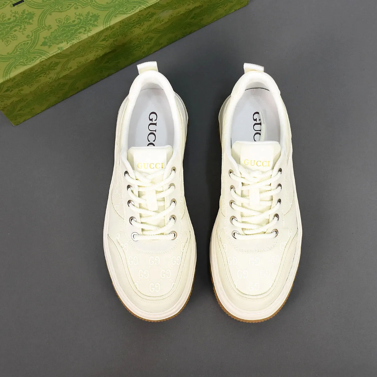 PP420🍹🍹🍹Gucci【Gucci】Fashionable lace-up cloth shoes, uppers made of breathable fabric, rubber foam soles, men's size 39-44